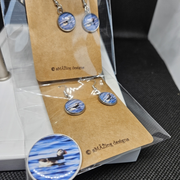 Puffin Earrings Handmade - Picture 1 of 2
